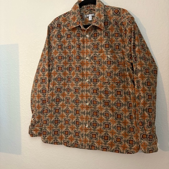 Urban Outfitters 80s Print Casual Button Down Long Sleeve Boho Mens - Picture 3 of 12
